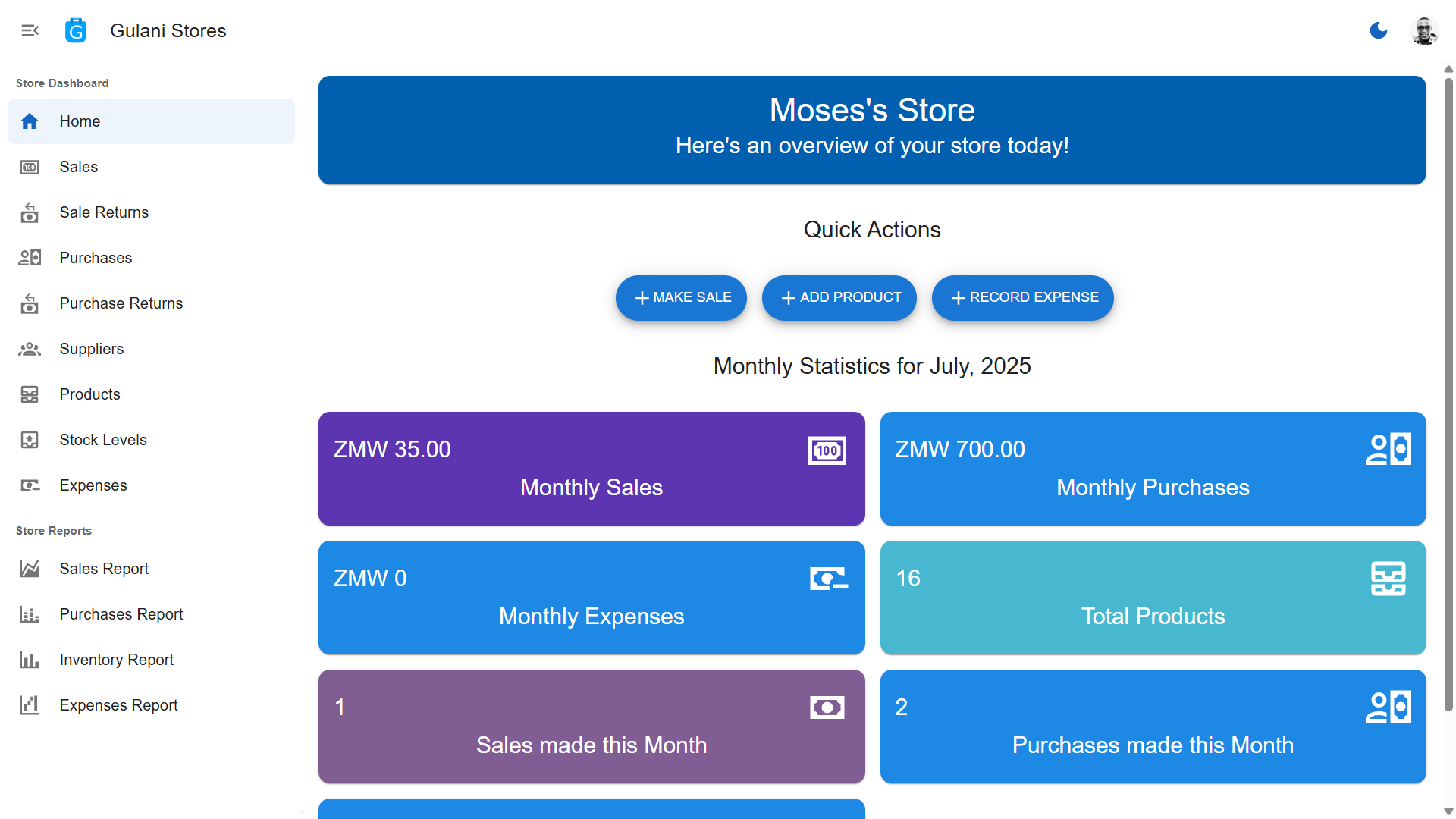 Dashboard Light Mode